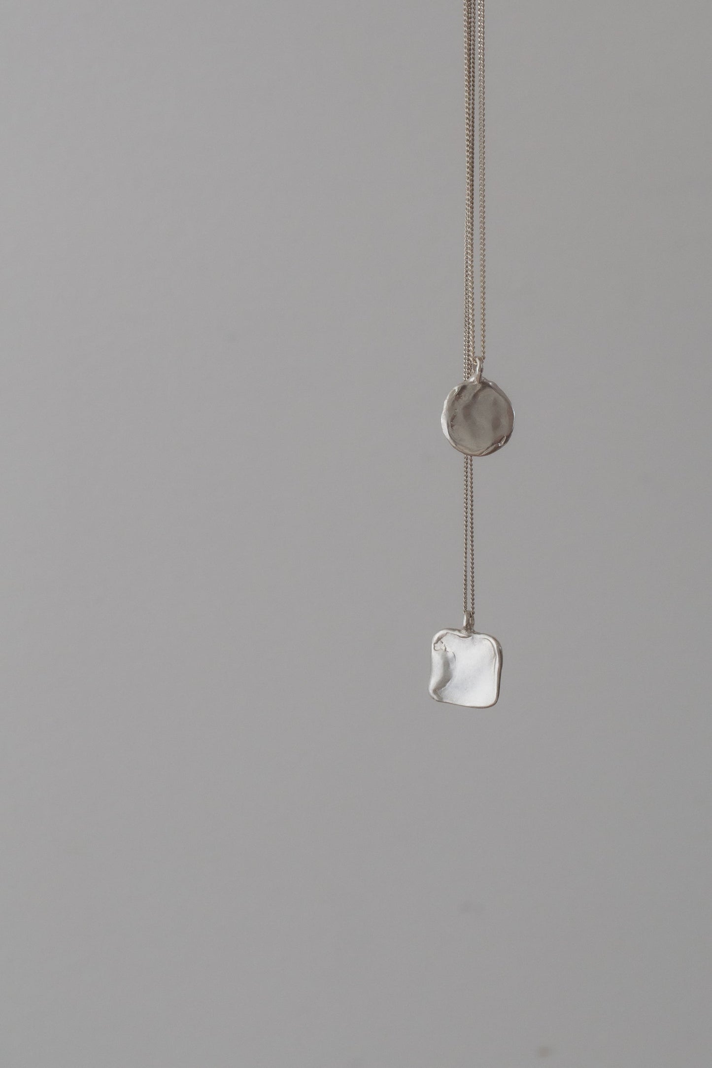 Natural square pendant / silver