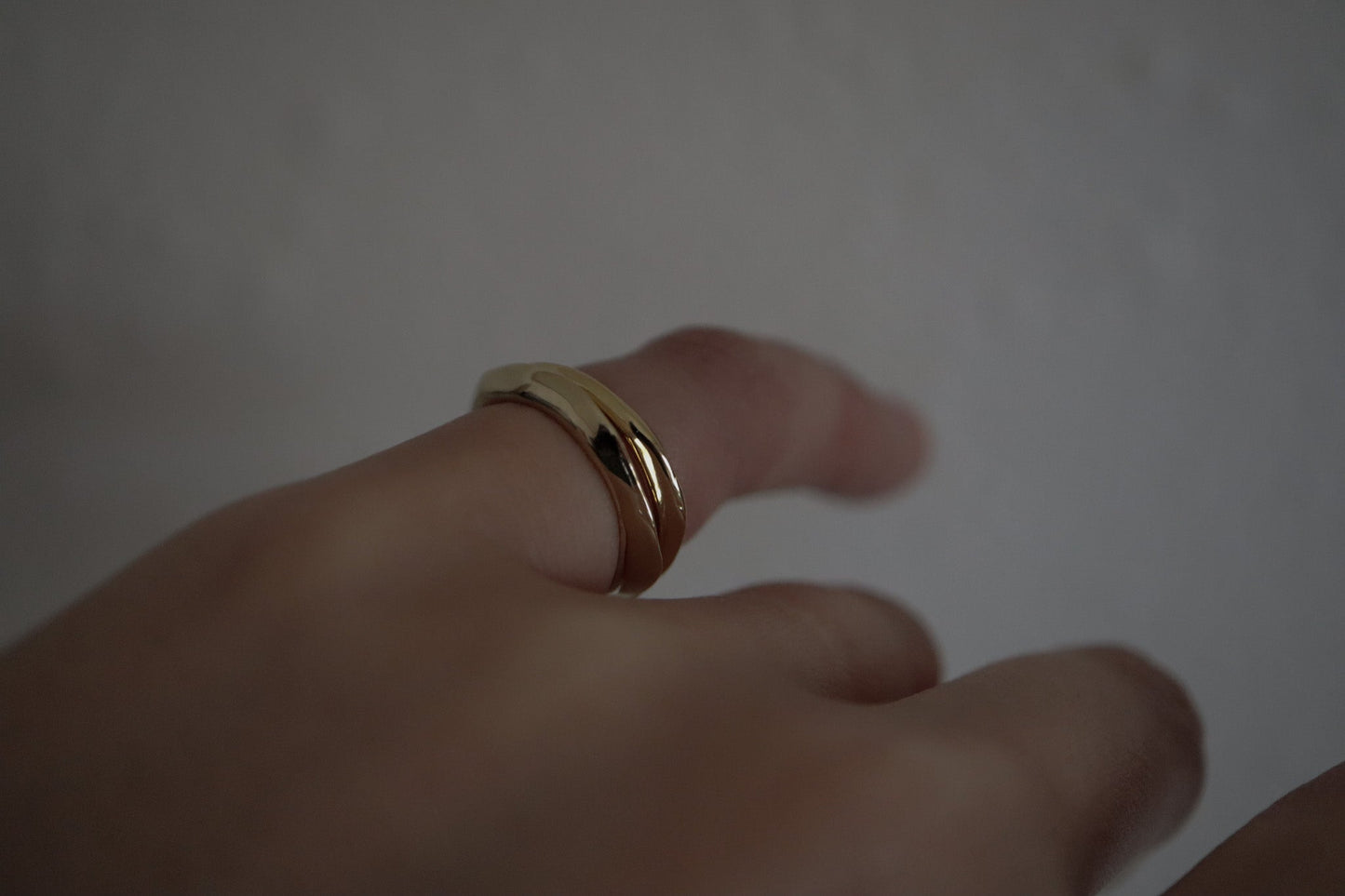 Pinky layered ring / thick / silver / gold