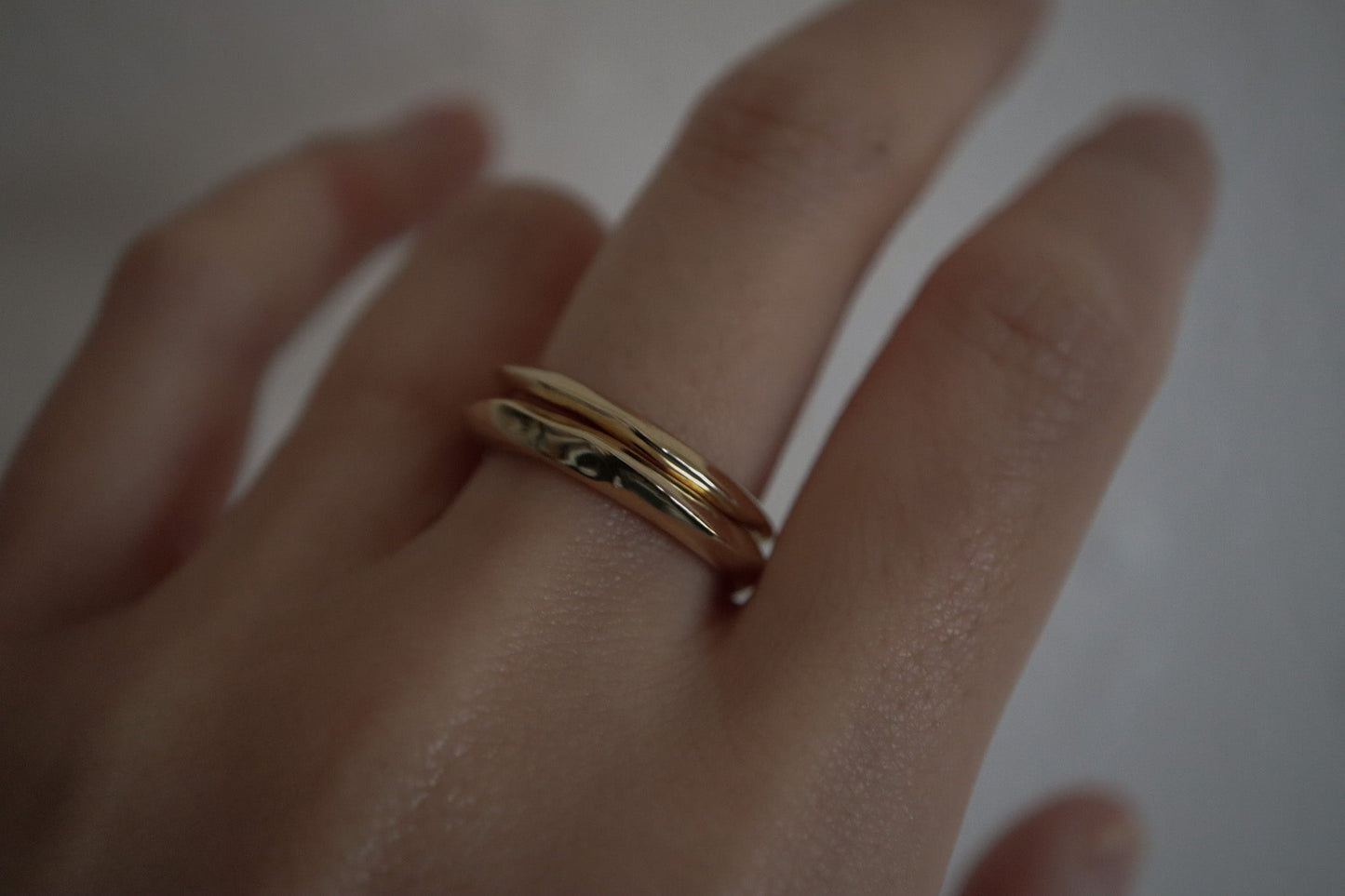 Layered ring / thick / silver / gold