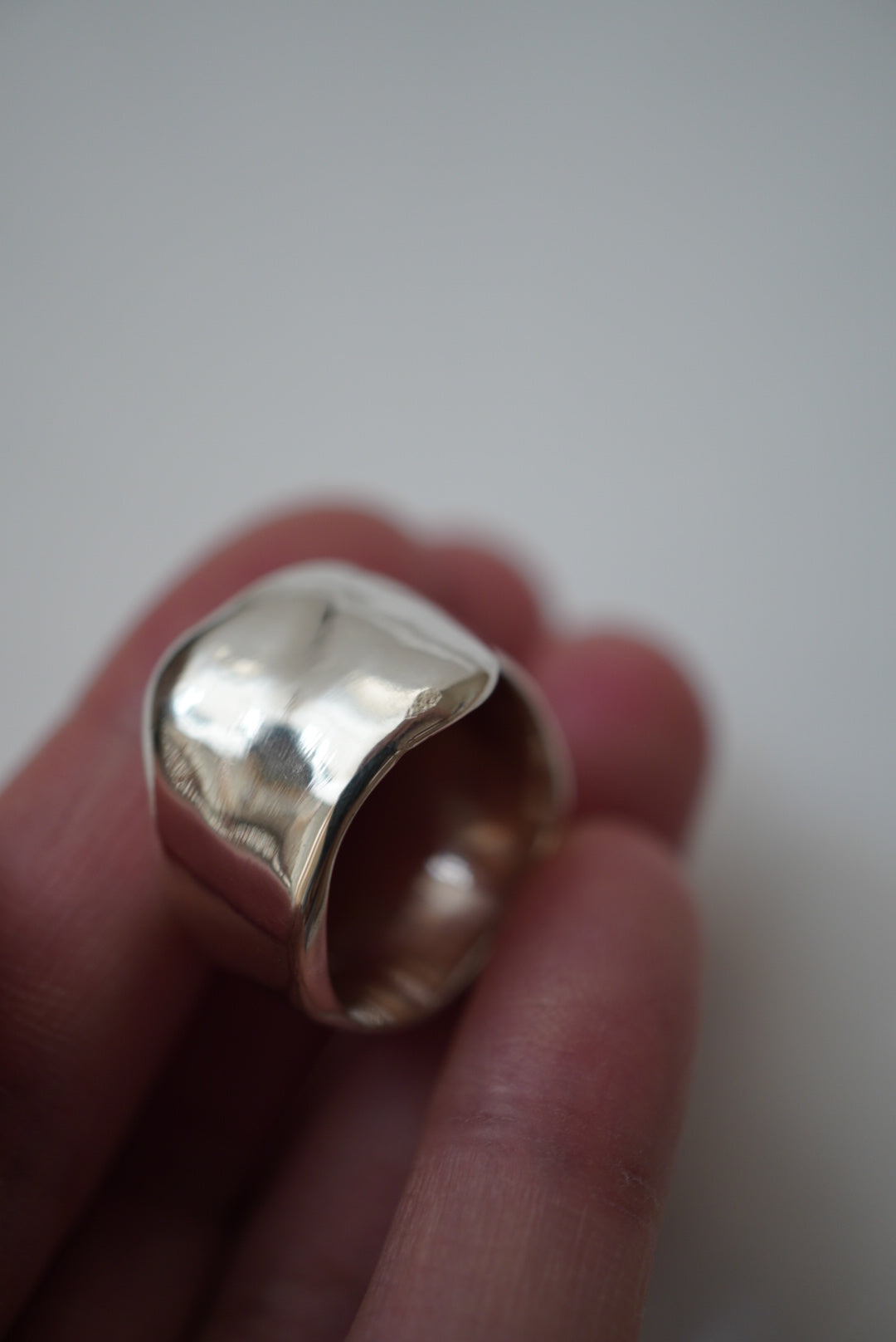 Uneven thick ring / silver - Outlet -