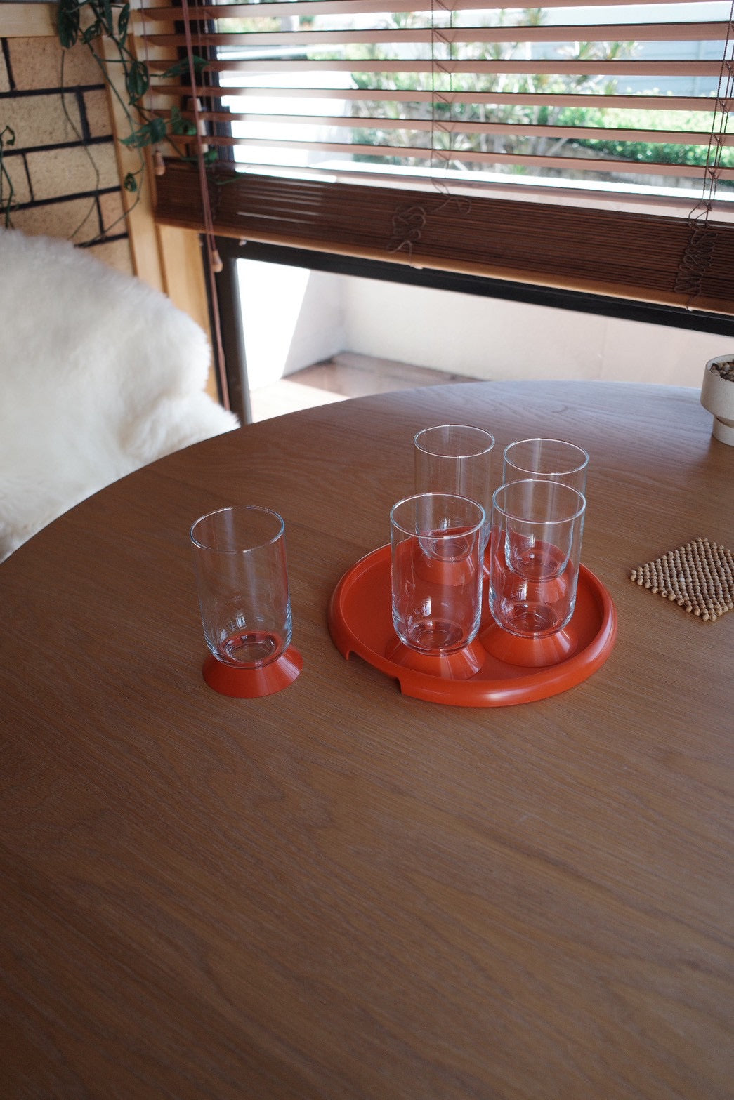 Bodum Vintage Glass Set with Red Tray