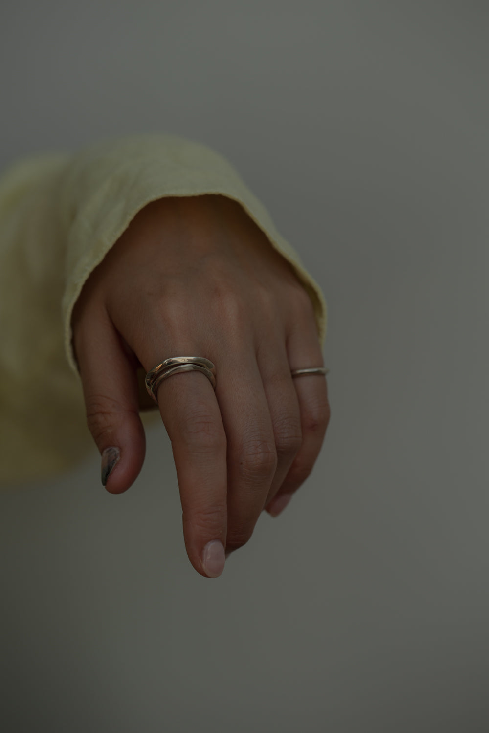 Layered ring / thin / silver / gold