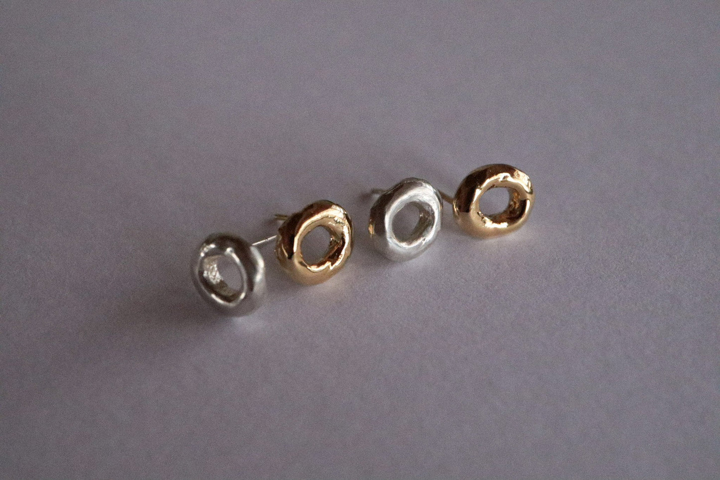 Doughnut earrings / gold vermeil