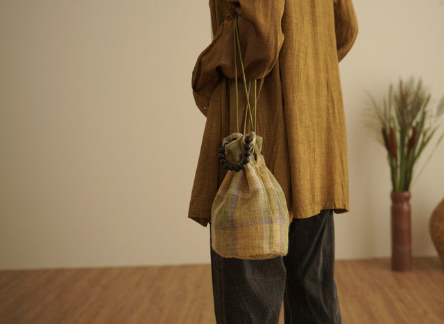 BOLSAC / Poppy bucket bag check ver / yellow