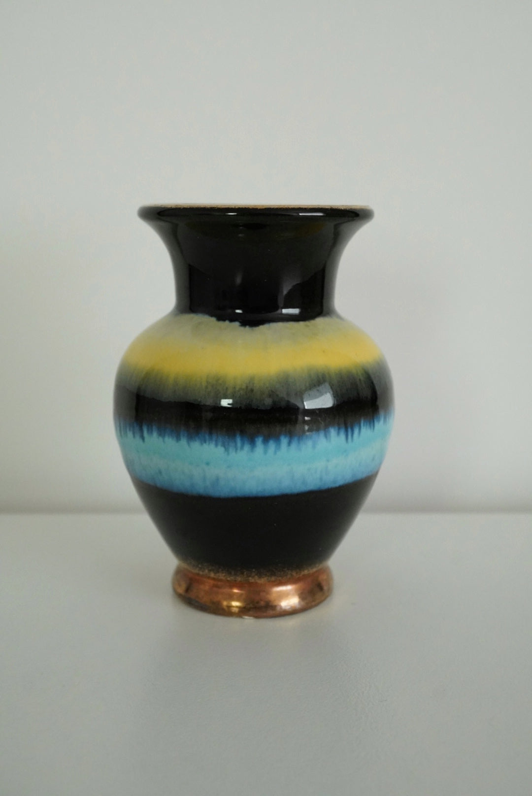 Mini German Vase - blue & yellow